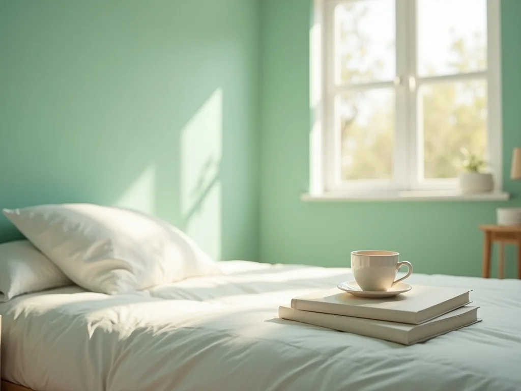 Calm bedroom setting for anxiety relief